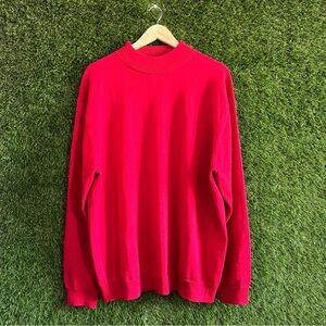 Linea Uomo Red Mock Neck Wool Blend Sweater